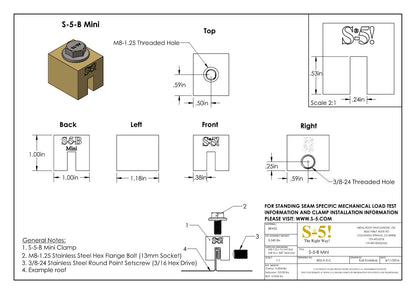 S-5-B Brass Mini Seam Clamp