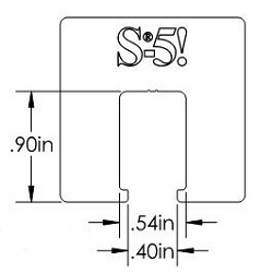 S-5-H90 mini End View w/ Dimensions