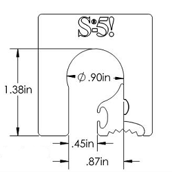 S-5-Z mini End View w/ Dimensions